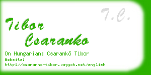 tibor csaranko business card